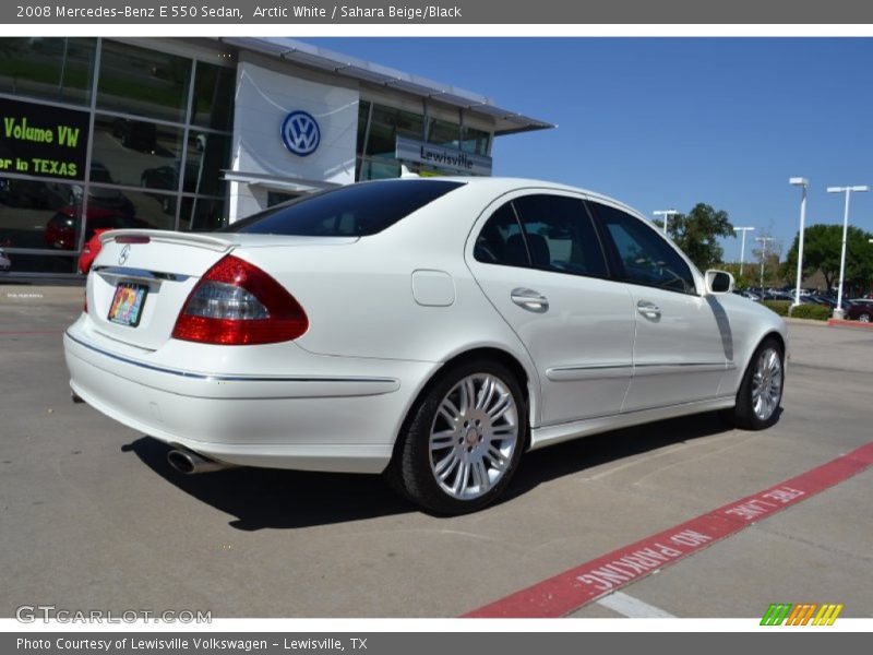 Arctic White / Sahara Beige/Black 2008 Mercedes-Benz E 550 Sedan