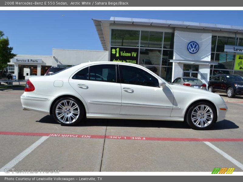 Arctic White / Sahara Beige/Black 2008 Mercedes-Benz E 550 Sedan