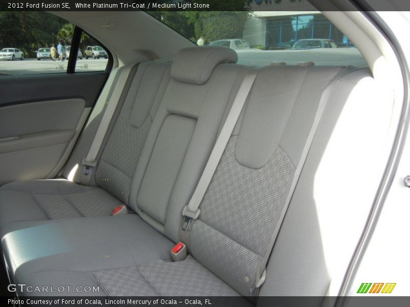 White Platinum Tri-Coat / Medium Light Stone 2012 Ford Fusion SE