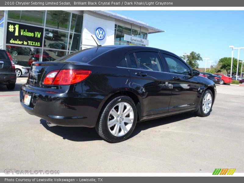Brilliant Black Crystal Pearl / Dark Khaki/Light Graystone 2010 Chrysler Sebring Limited Sedan