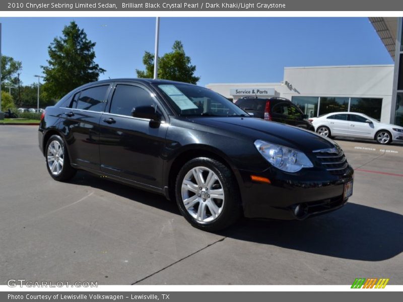 Brilliant Black Crystal Pearl / Dark Khaki/Light Graystone 2010 Chrysler Sebring Limited Sedan