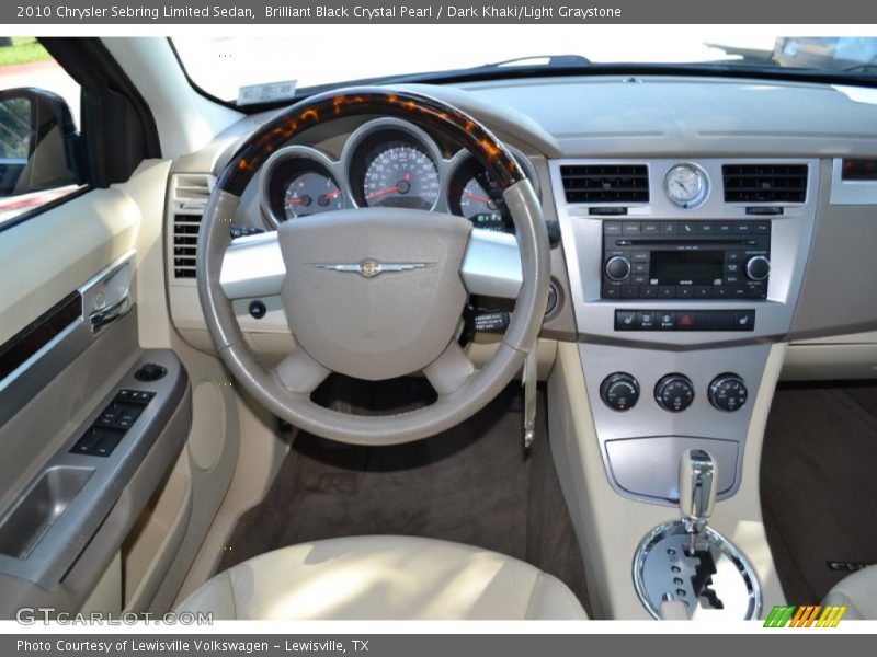 Brilliant Black Crystal Pearl / Dark Khaki/Light Graystone 2010 Chrysler Sebring Limited Sedan