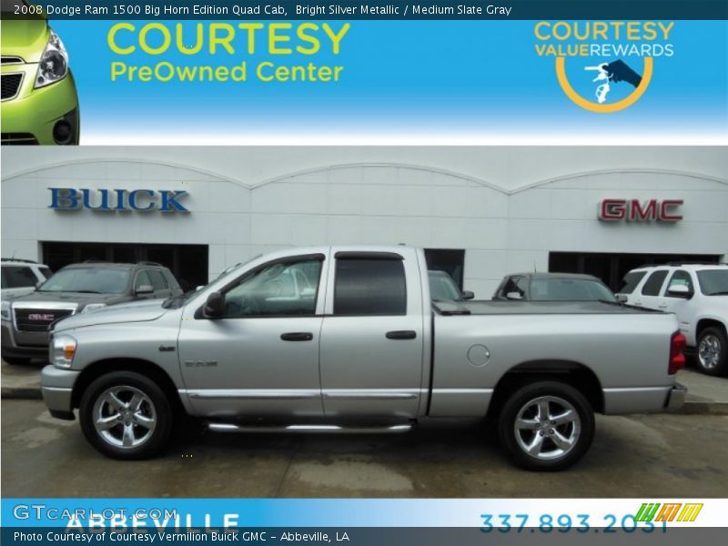 Bright Silver Metallic / Medium Slate Gray 2008 Dodge Ram 1500 Big Horn Edition Quad Cab