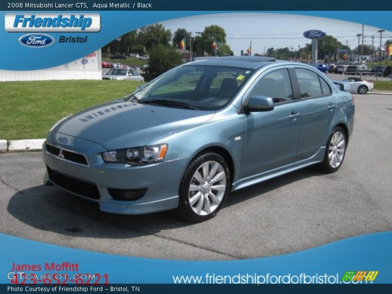 Aqua Metallic / Black 2008 Mitsubishi Lancer GTS