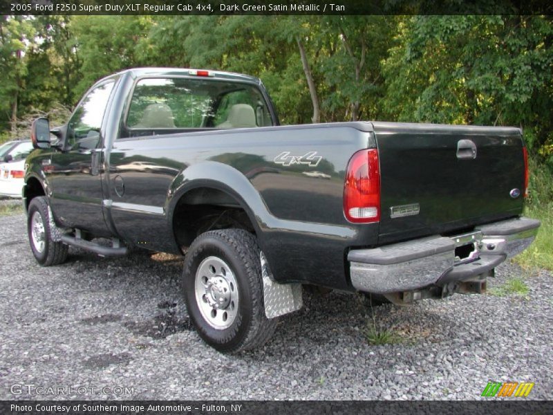 Dark Green Satin Metallic / Tan 2005 Ford F250 Super Duty XLT Regular Cab 4x4