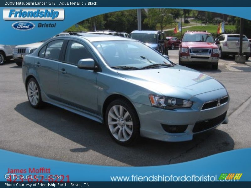 Aqua Metallic / Black 2008 Mitsubishi Lancer GTS