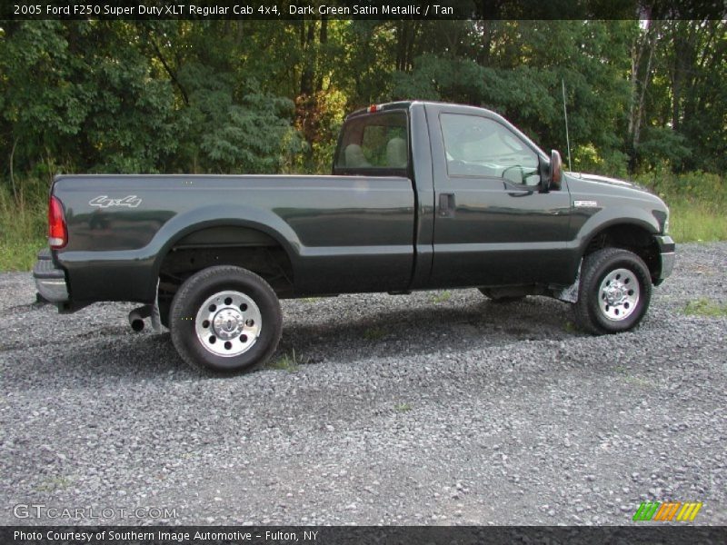 Dark Green Satin Metallic / Tan 2005 Ford F250 Super Duty XLT Regular Cab 4x4