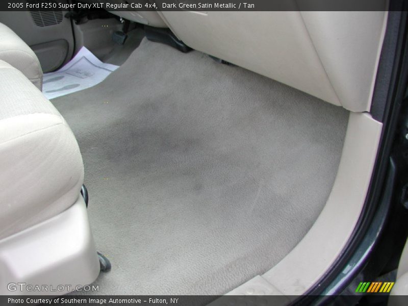 Dark Green Satin Metallic / Tan 2005 Ford F250 Super Duty XLT Regular Cab 4x4
