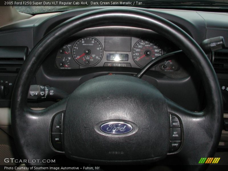 Dark Green Satin Metallic / Tan 2005 Ford F250 Super Duty XLT Regular Cab 4x4