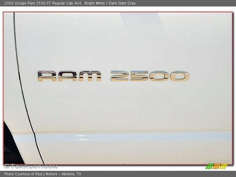 Bright White / Dark Slate Gray 2003 Dodge Ram 2500 ST Regular Cab 4x4