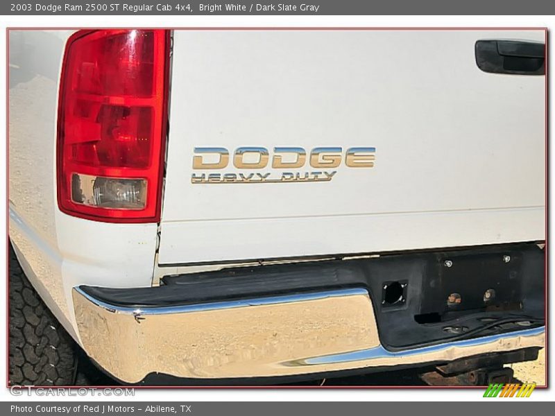 Bright White / Dark Slate Gray 2003 Dodge Ram 2500 ST Regular Cab 4x4