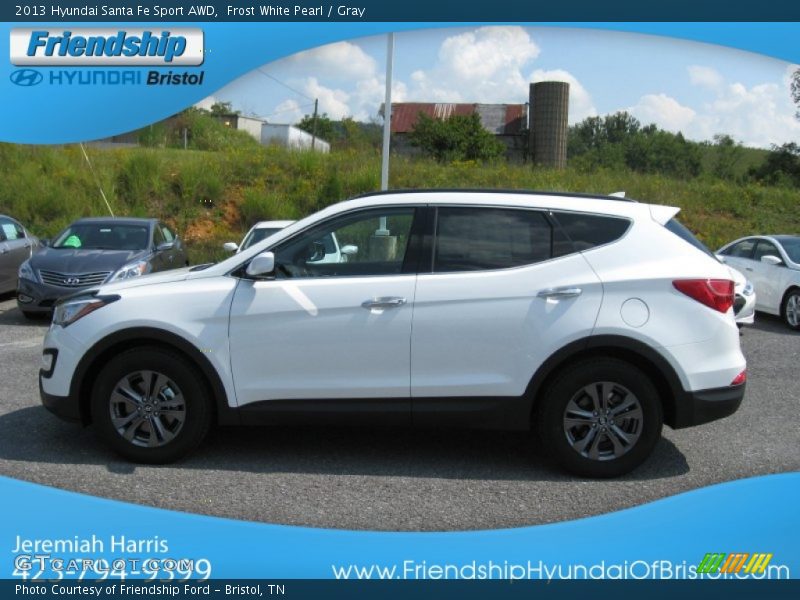 Frost White Pearl / Gray 2013 Hyundai Santa Fe Sport AWD