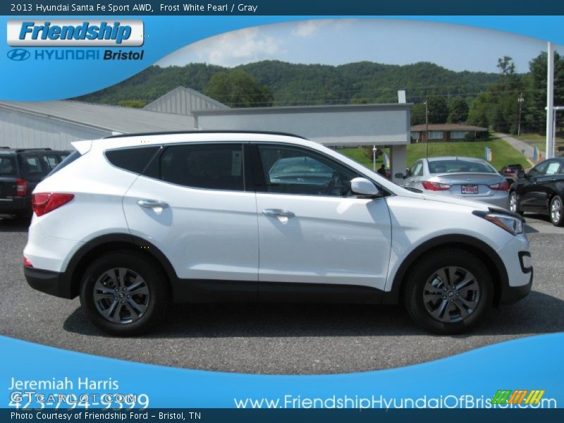 Frost White Pearl / Gray 2013 Hyundai Santa Fe Sport AWD