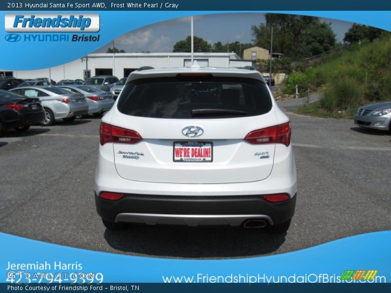 Frost White Pearl / Gray 2013 Hyundai Santa Fe Sport AWD