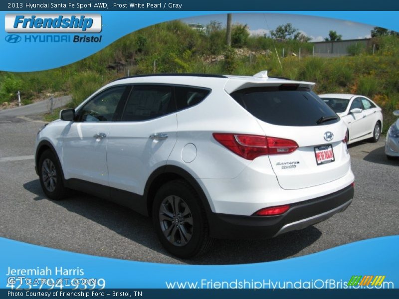 Frost White Pearl / Gray 2013 Hyundai Santa Fe Sport AWD