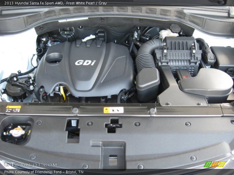 Frost White Pearl / Gray 2013 Hyundai Santa Fe Sport AWD