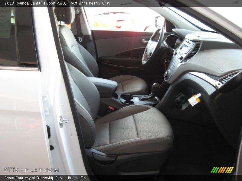 Frost White Pearl / Gray 2013 Hyundai Santa Fe Sport AWD