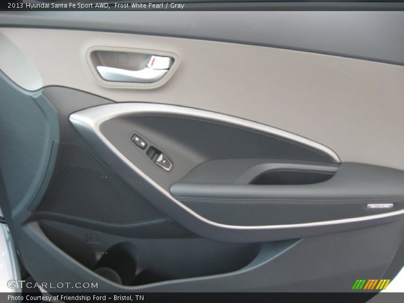 Frost White Pearl / Gray 2013 Hyundai Santa Fe Sport AWD