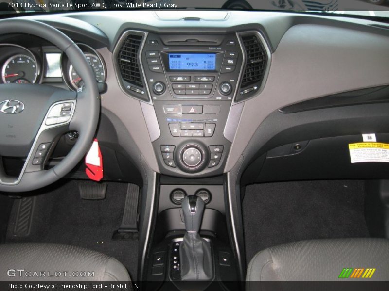 Frost White Pearl / Gray 2013 Hyundai Santa Fe Sport AWD