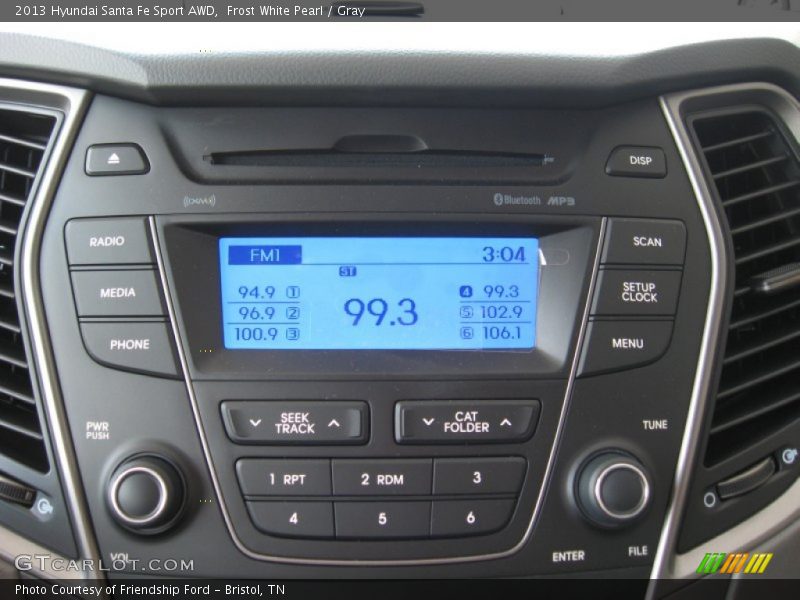 Frost White Pearl / Gray 2013 Hyundai Santa Fe Sport AWD