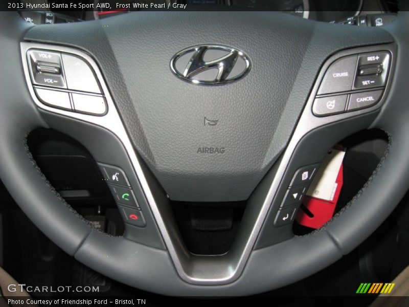Frost White Pearl / Gray 2013 Hyundai Santa Fe Sport AWD