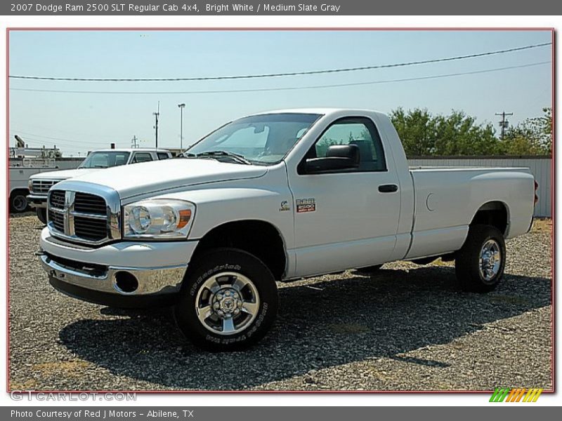 Bright White / Medium Slate Gray 2007 Dodge Ram 2500 SLT Regular Cab 4x4