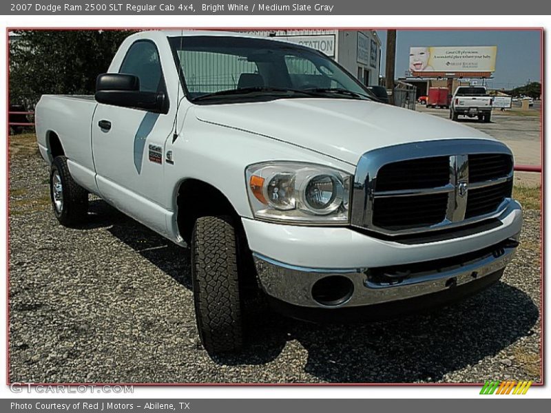 Bright White / Medium Slate Gray 2007 Dodge Ram 2500 SLT Regular Cab 4x4