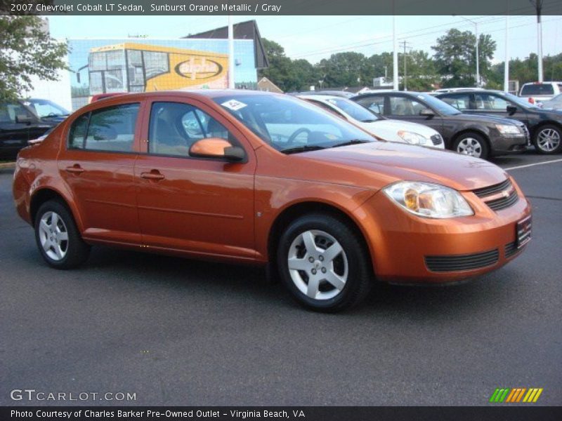 Sunburst Orange Metallic / Gray 2007 Chevrolet Cobalt LT Sedan