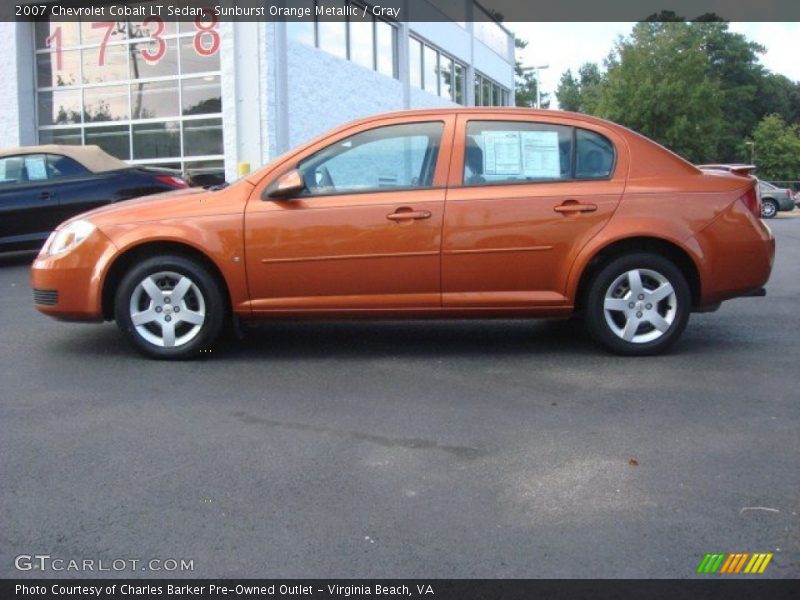 Sunburst Orange Metallic / Gray 2007 Chevrolet Cobalt LT Sedan