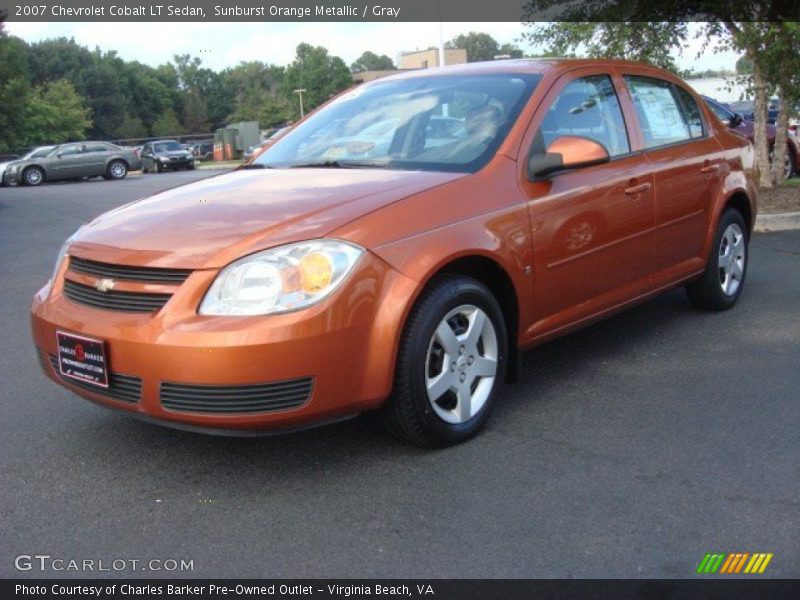 Sunburst Orange Metallic / Gray 2007 Chevrolet Cobalt LT Sedan