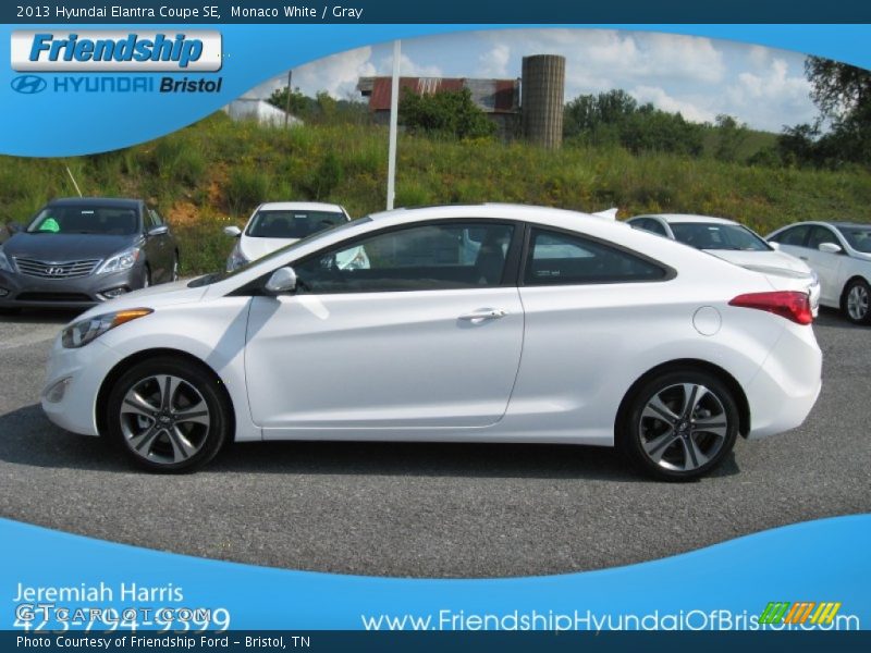 Monaco White / Gray 2013 Hyundai Elantra Coupe SE