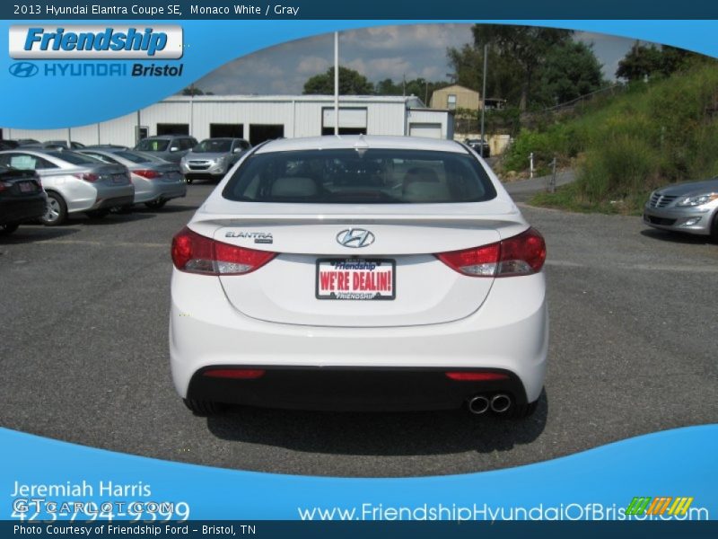 Monaco White / Gray 2013 Hyundai Elantra Coupe SE