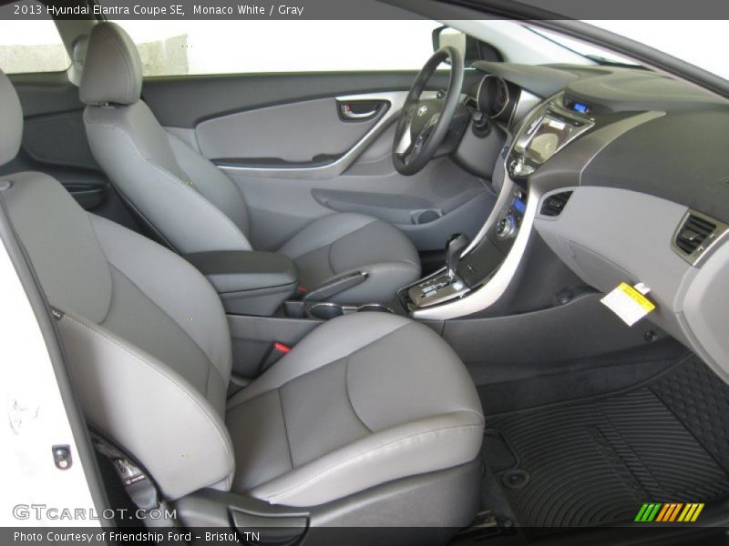 Monaco White / Gray 2013 Hyundai Elantra Coupe SE