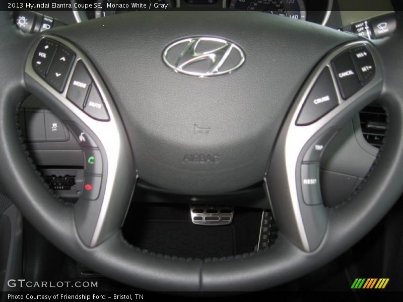 Monaco White / Gray 2013 Hyundai Elantra Coupe SE