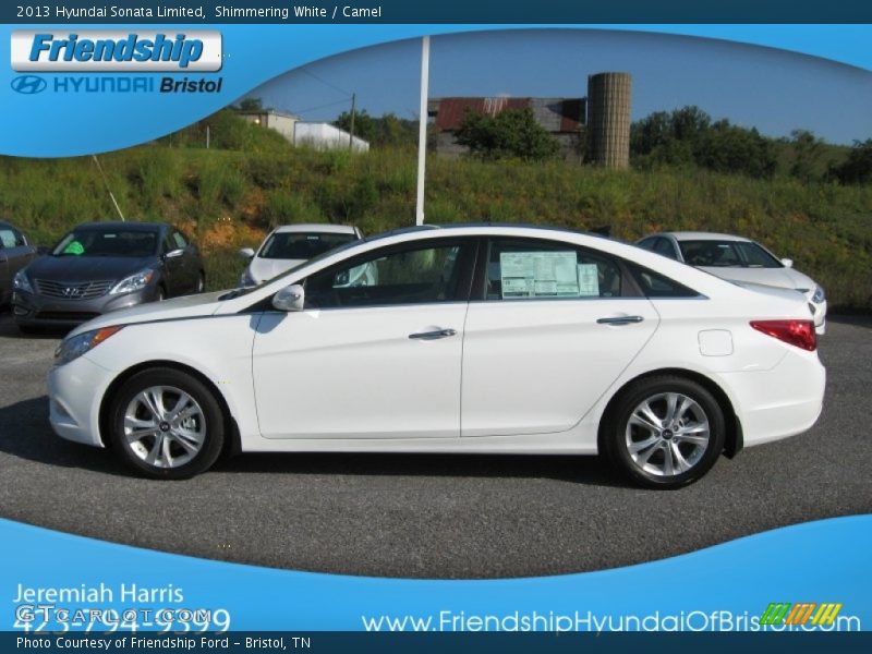 Shimmering White / Camel 2013 Hyundai Sonata Limited