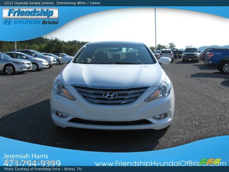 Shimmering White / Camel 2013 Hyundai Sonata Limited
