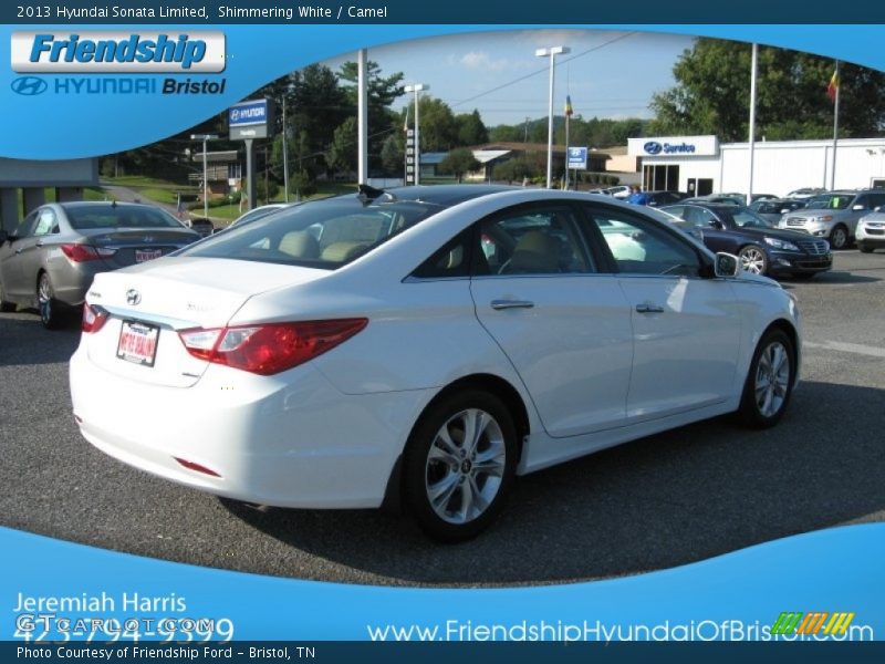 Shimmering White / Camel 2013 Hyundai Sonata Limited