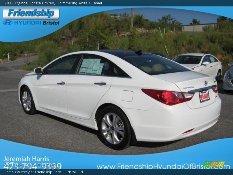 Shimmering White / Camel 2013 Hyundai Sonata Limited