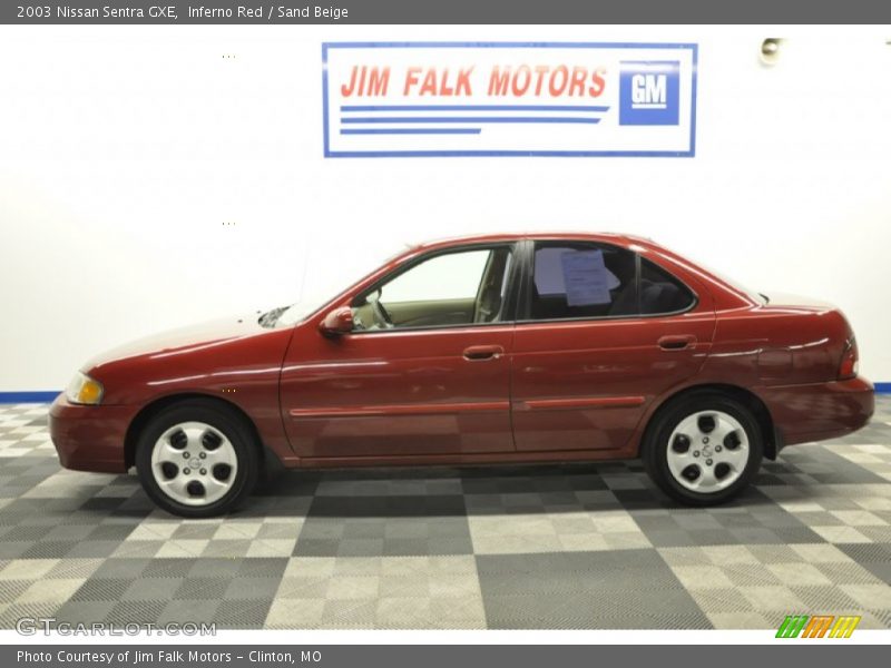 Inferno Red / Sand Beige 2003 Nissan Sentra GXE