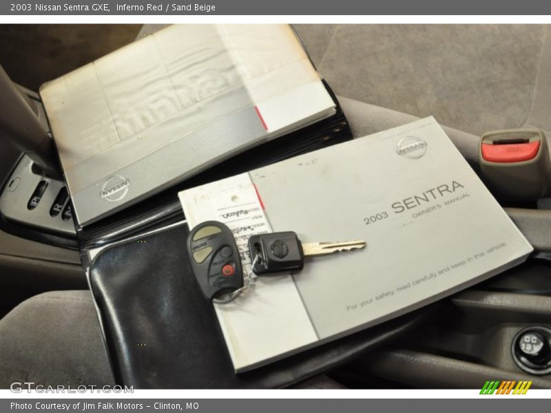 Inferno Red / Sand Beige 2003 Nissan Sentra GXE