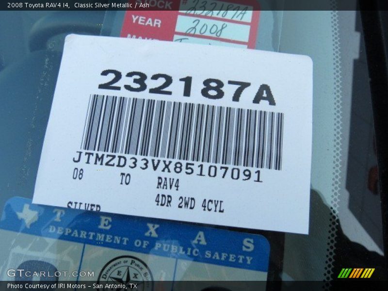 Classic Silver Metallic / Ash 2008 Toyota RAV4 I4