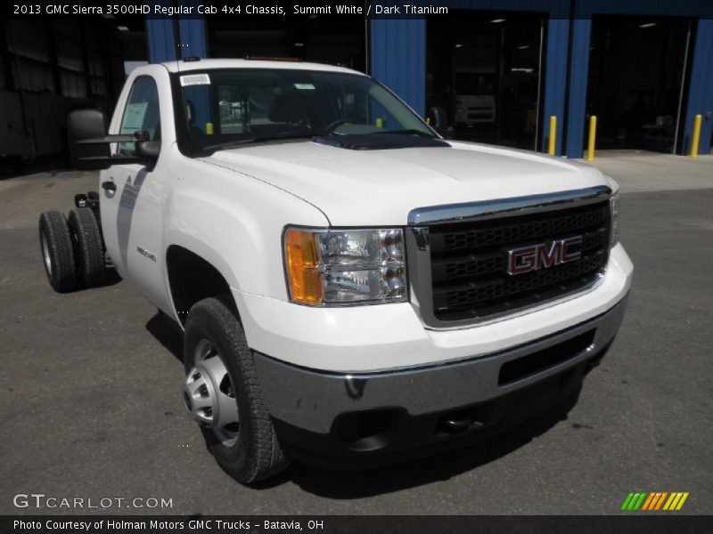 Summit White / Dark Titanium 2013 GMC Sierra 3500HD Regular Cab 4x4 Chassis