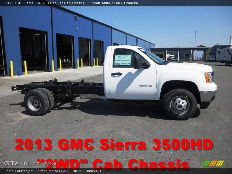 Summit White / Dark Titanium 2013 GMC Sierra 3500HD Regular Cab Chassis