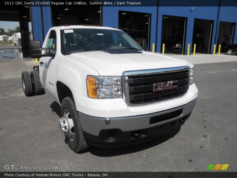 Summit White / Dark Titanium 2013 GMC Sierra 3500HD Regular Cab Chassis