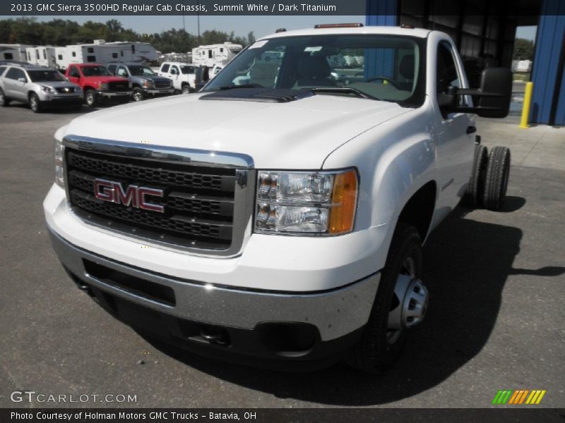Summit White / Dark Titanium 2013 GMC Sierra 3500HD Regular Cab Chassis