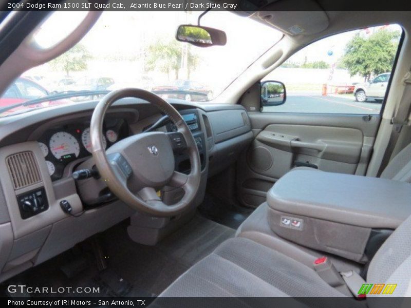 Atlantic Blue Pearl / Dark Slate Gray 2004 Dodge Ram 1500 SLT Quad Cab