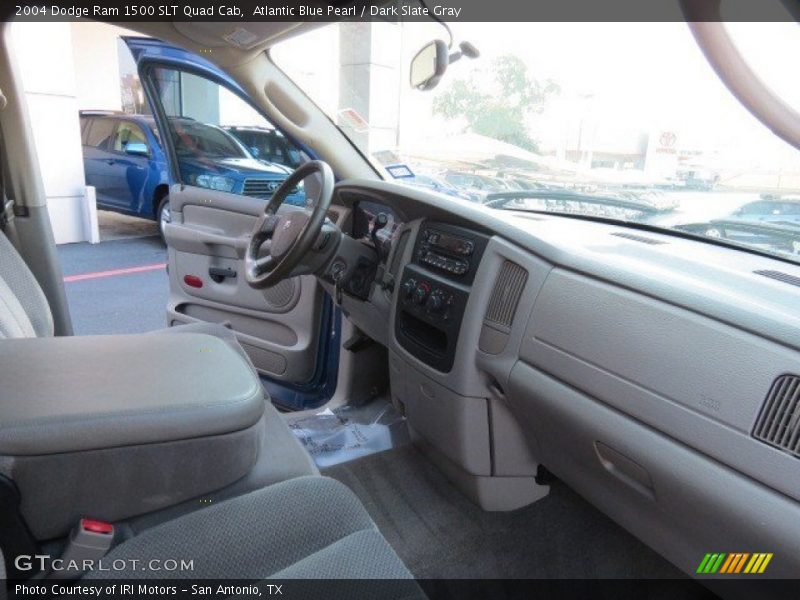 Atlantic Blue Pearl / Dark Slate Gray 2004 Dodge Ram 1500 SLT Quad Cab