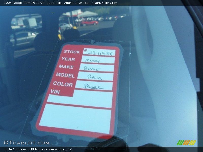 Atlantic Blue Pearl / Dark Slate Gray 2004 Dodge Ram 1500 SLT Quad Cab
