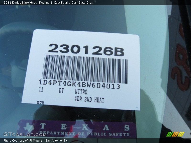Redline 2-Coat Pearl / Dark Slate Gray 2011 Dodge Nitro Heat