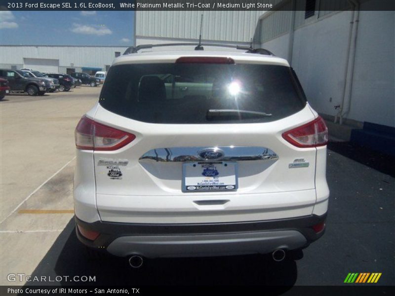 White Platinum Metallic Tri-Coat / Medium Light Stone 2013 Ford Escape SEL 1.6L EcoBoost